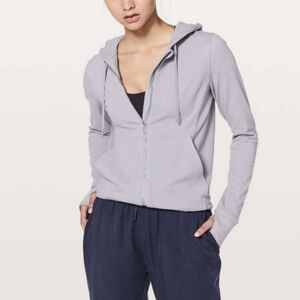 Lululemon Press Pause Full Zip Hooded Jacket Lavender Grey Size 4/Small W4ASAS